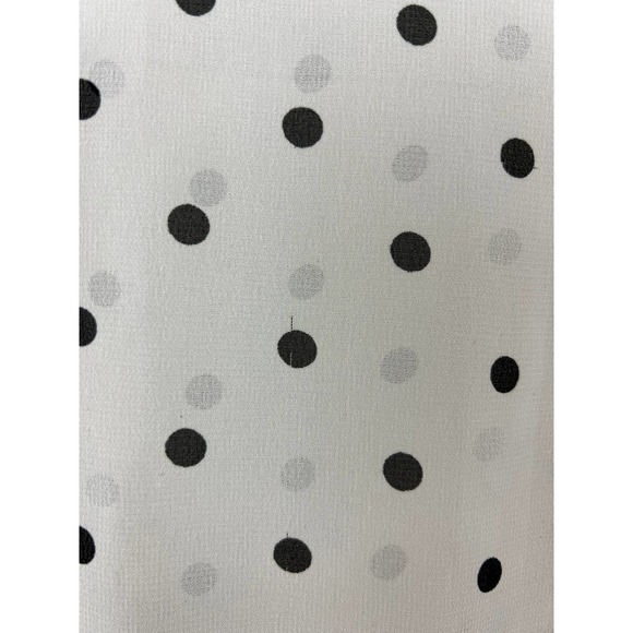 Black and Ivory Polka Dot Short Sleeve Blouse Sz Small - Picture 4 of 8